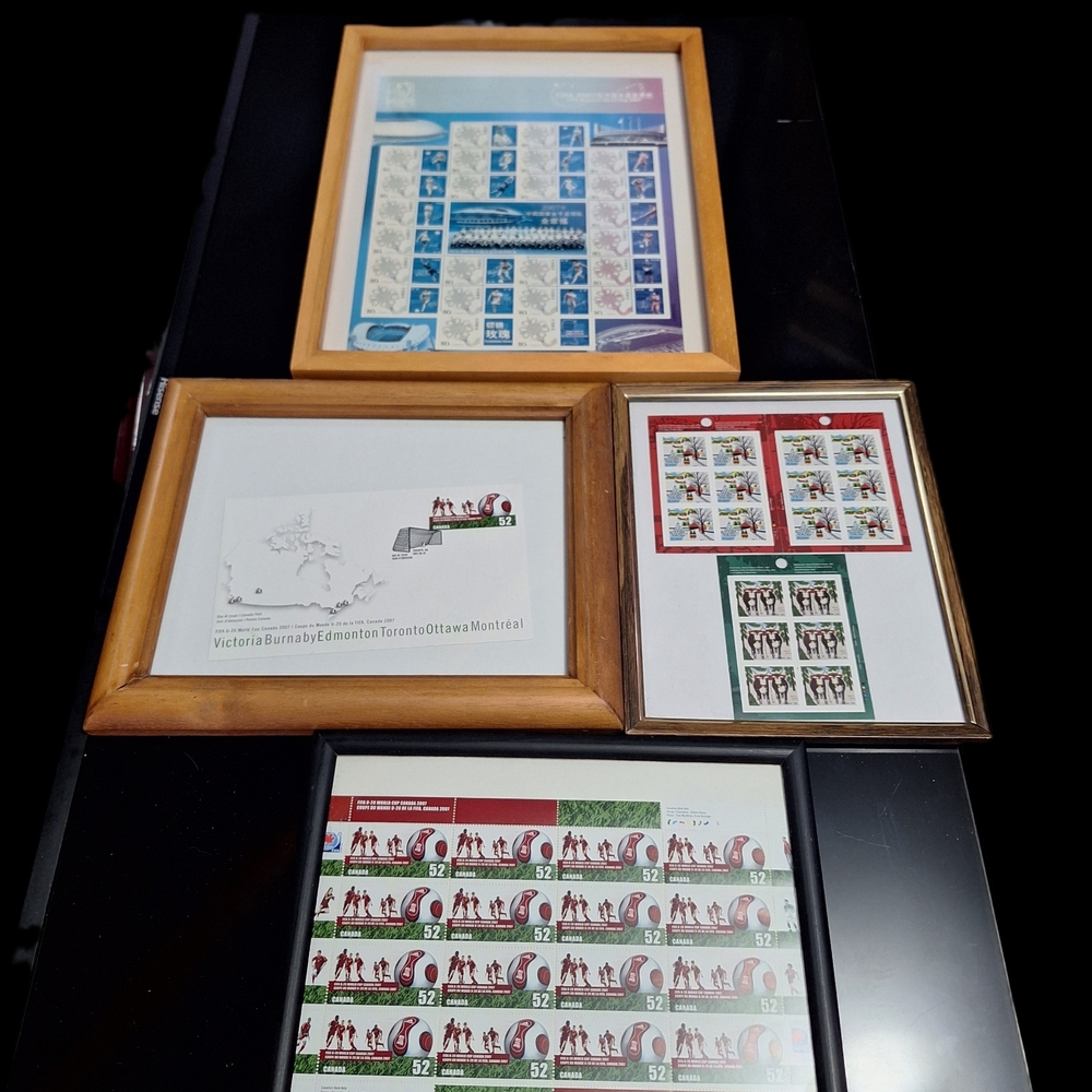 SALE Framed Stamp Collection Set - 2007 FIFA World Cup Canada Stamps